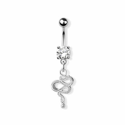 Snake dangle 316l surgical steel navel belly ring