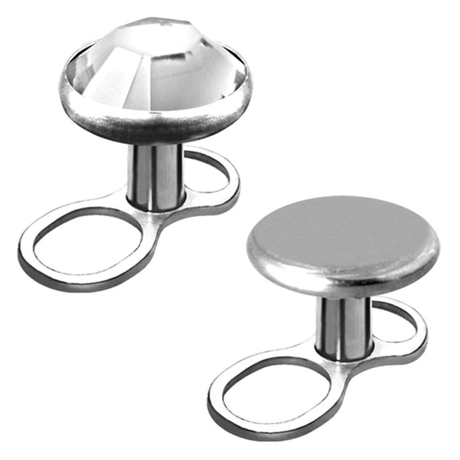Titanium Basicline 2 Hole Base Face Dermal Anchor with Disc