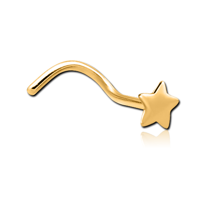 Star Nose Stud In Bright Gold PVD  & Black Steel PVD