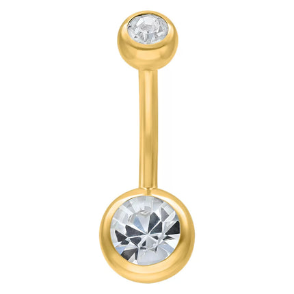 Zircon Goldâ„¢ Double Jewelled Navel Bananabells