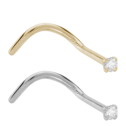 18ct Gold Claw Set 1pt Diamond Nose Stud