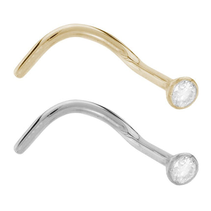 18ct Gold Cone Set Diamond Nose Stud