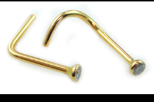 18ct Gold Cone Set 1.5pt Diamond Nose Stud