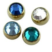 Titanium Zirconline Jewelled Threaded Balls