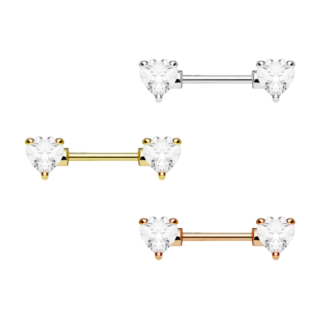 Jewelled Heart Nipple Bar