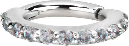 Surgical Steel Jewelled Hinged Segment Ring