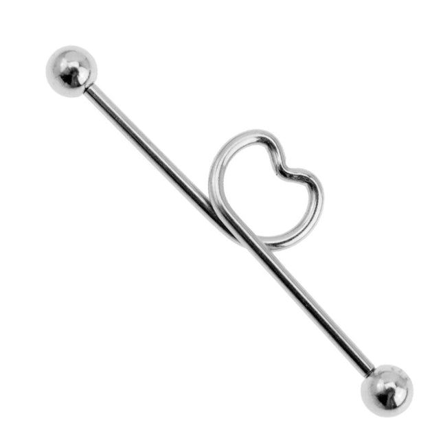 Surgical Steal Heart Loop Industrial Barbell