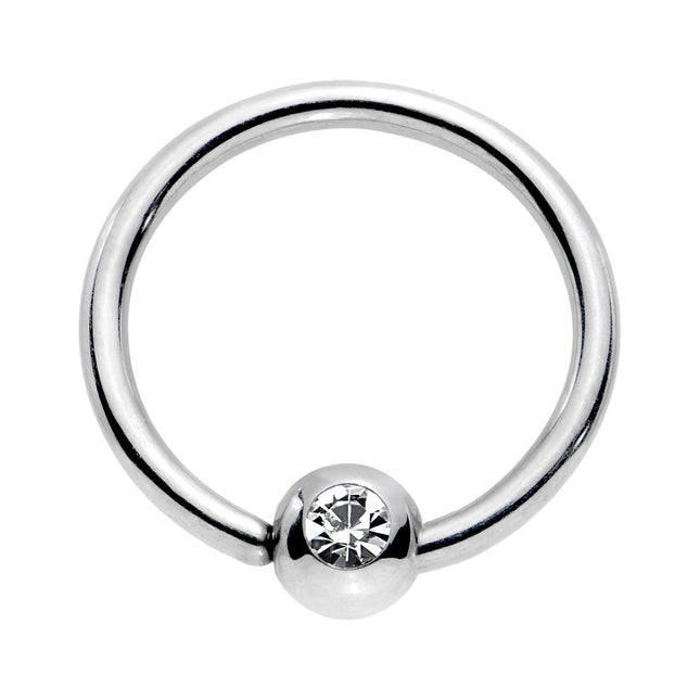 Jewelled Surgical Stainless Steel Fixed Ball Closure Rings