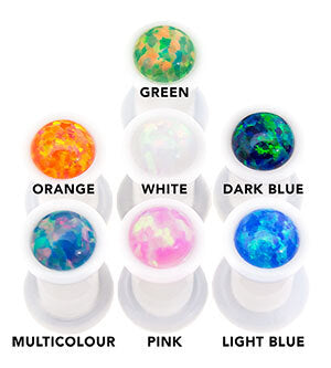 Synthetic Opal White Acrylic Plugs