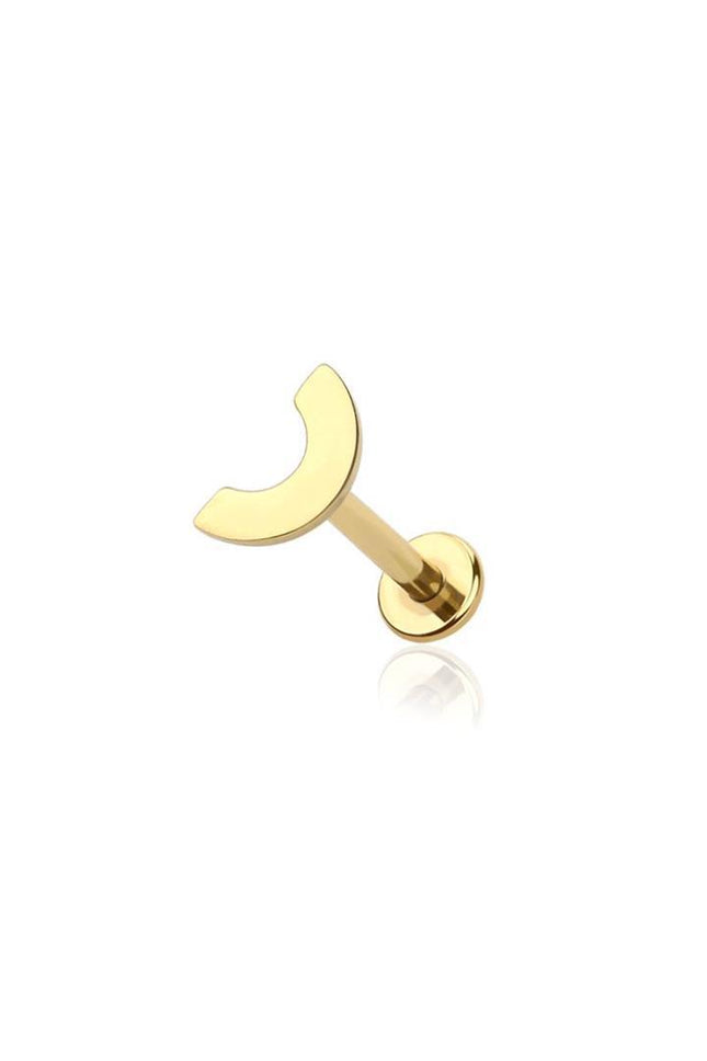 Gold plated or Silver curved bar top internally threaded 316l surgical steel labret/monroe/cartilage studs