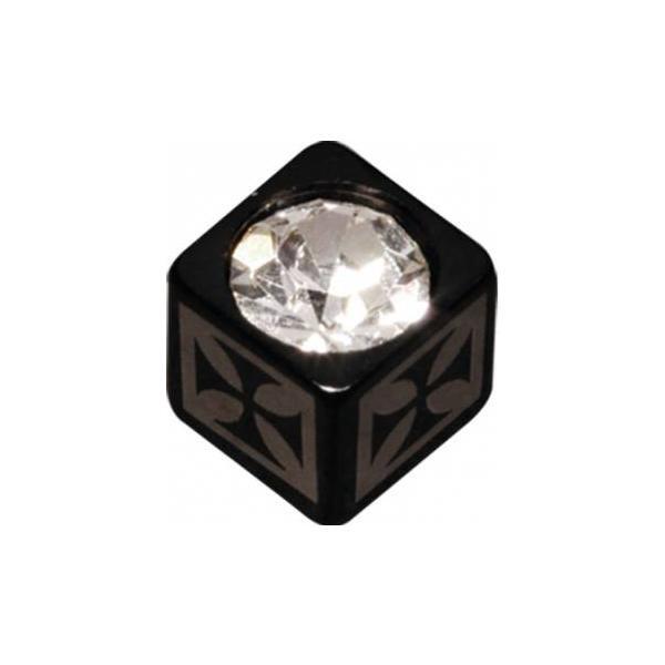 Steel Blackline Jewelled Lazer Cube Cross
