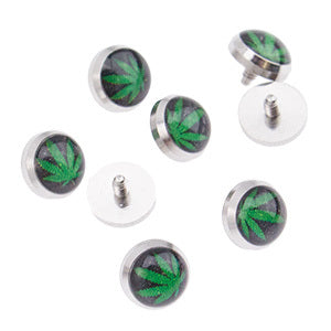 Surgical Steel Pot Leaf Black Internally Threaded Disc