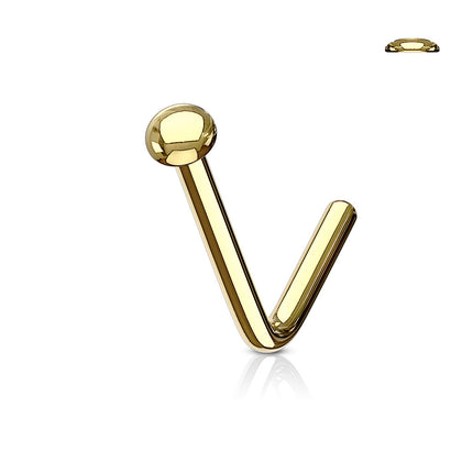 Elstern Flat Dome Top Surgical Steel Dog Leg Nose Stud