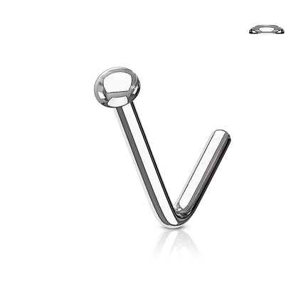 Elstern Flat Dome Top Surgical Steel Dog Leg Nose Stud