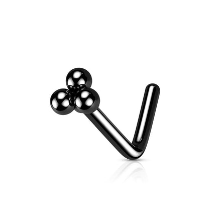 Elstern Triangular Ball Cluster Dog Leg Nose Stud