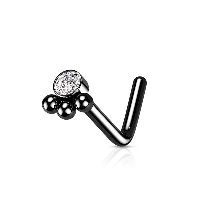Beaded Ball Cluster Surgical Steel Nose Stud