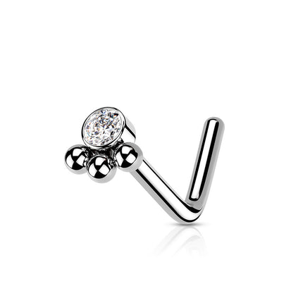 Beaded Ball Cluster Surgical Steel Nose Stud