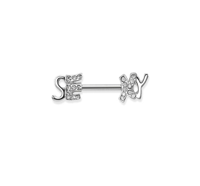 Nipple Barbell "Sexy" Jewelled
