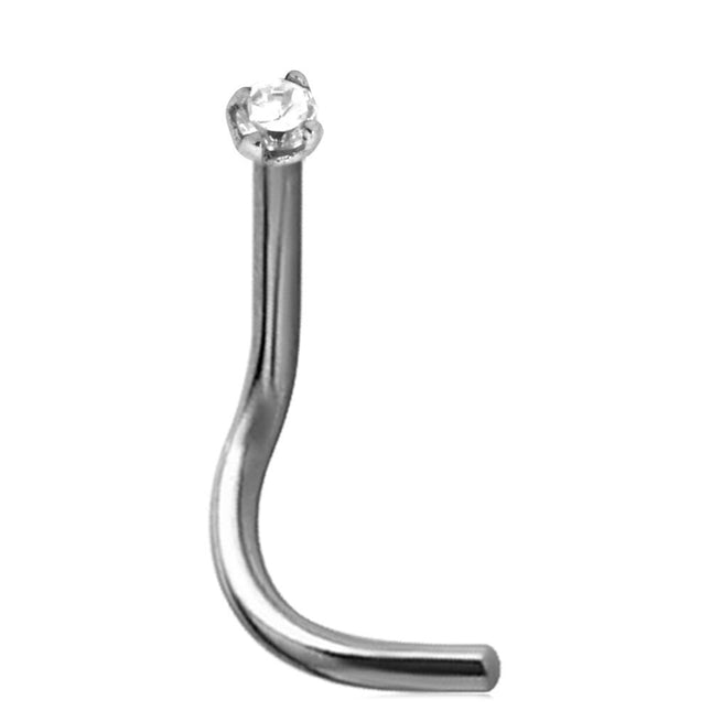 Steel Basicline Mini Crystal Setting Nose Stud