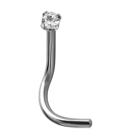 Steel Basicline Crystal Setting Nose Stud