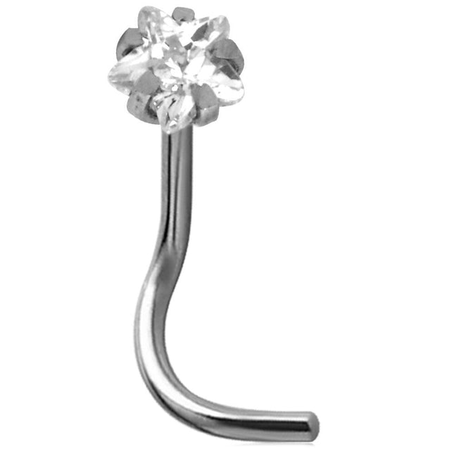Steel Basicline Crystal Star Setting Nose Stud