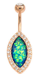 Opal Essence Rose Gold Jewelled Navel