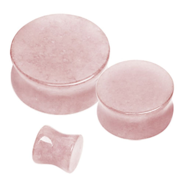 Elstern Rose Quartz Organic Stone Double Flared Plug