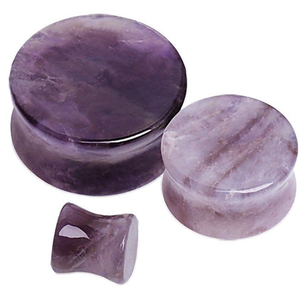 Amethyst Organic Stone Double Flared Plug