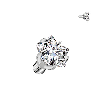 Elstern Titanium Internally Threaded Clear Crystal Star Top