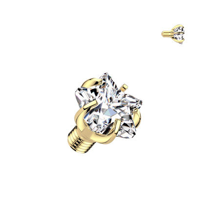 Elstern Titanium Internally Threaded Clear Crystal Star Top
