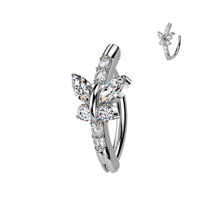 Hinged Crystal Butterfly Navel Ring