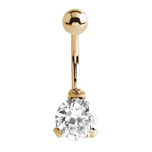 Single Round Prong Set Navel