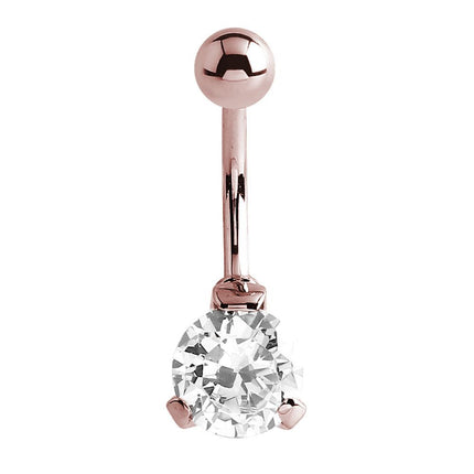 Single Round Prong Set Navel