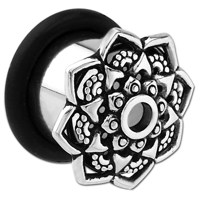 Steel Ornate Flower Single Flared Eyelet 3