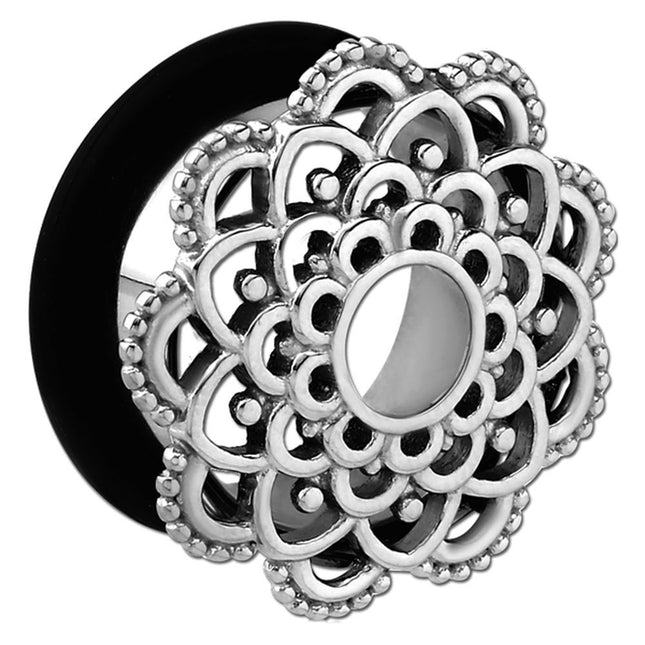 Steel Ornate Flower Single Flared Eyelet 4