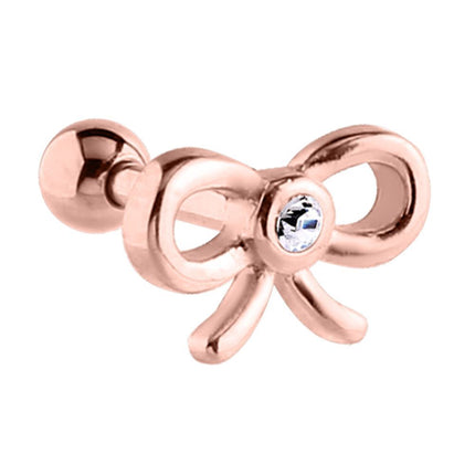 Rose Gold PVD Bow Barbell
