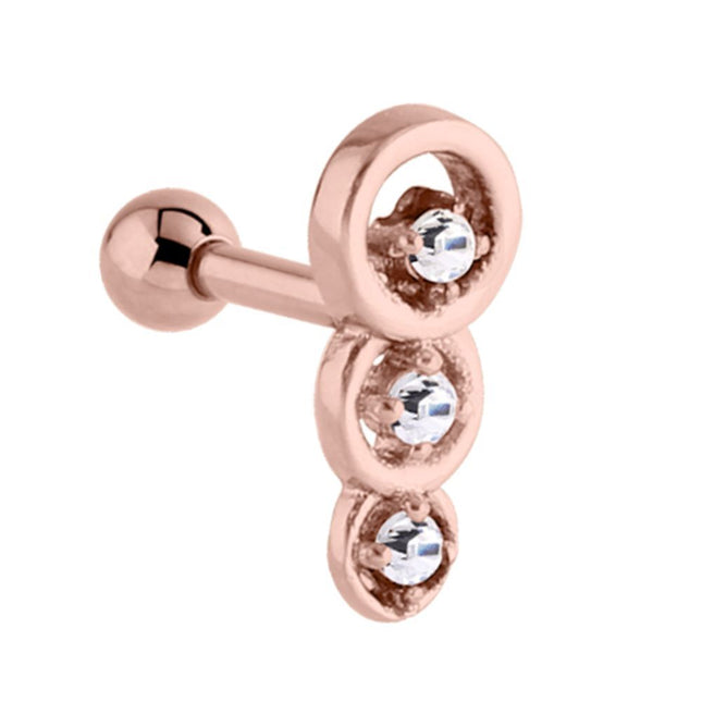 Rose Gold PVD Jewelled Cascade Barbell