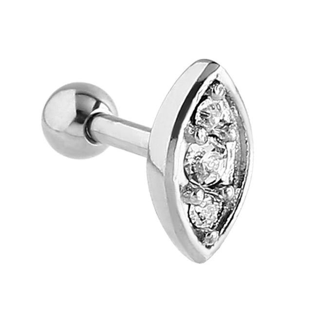 Steel Jewelled Ellipse Barbell