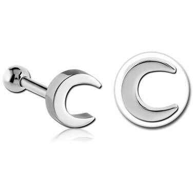 Steel Decorative Moon Micro Barbell