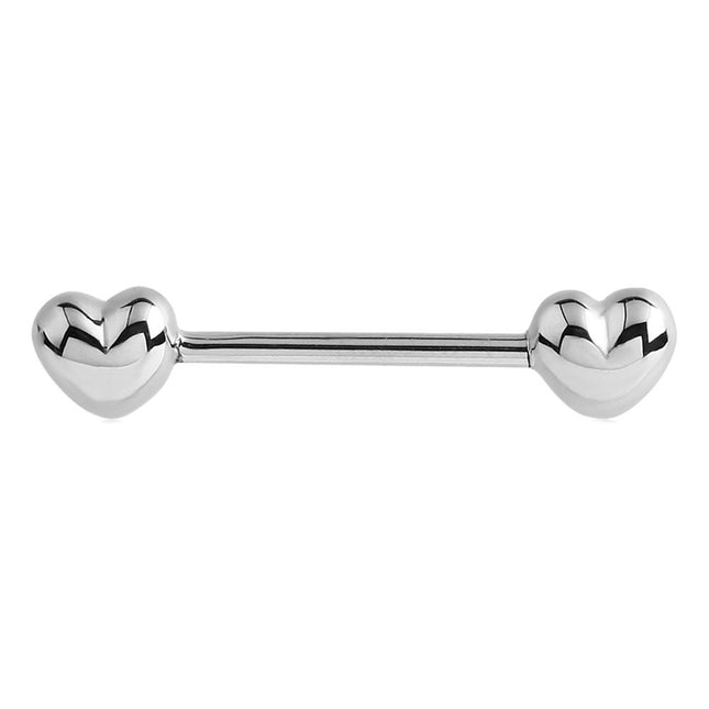 Steel Double Heart Nipple Barbell
