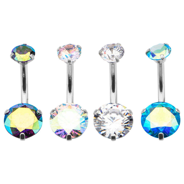 Steel Internally Threaded Round Prong Set Navel