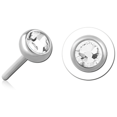 Surgical Steel Jewelled Threadless Disc Clear Gem