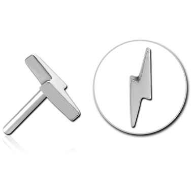 Surgical Steel Threadless Attachement Lightning Bolt. 0.46mm Thickness