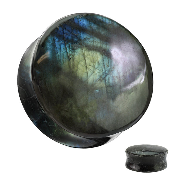 Labradorite Natural Stone Double Flared Plug
