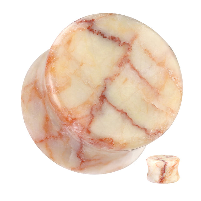 Red Net Jasper Double Flare Stone Plug