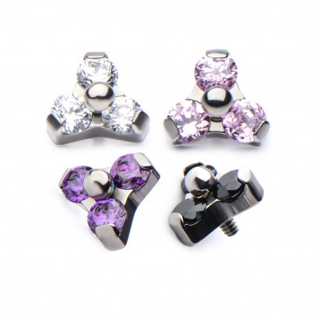 Invictus Titanium Trinity Prong Set Gems