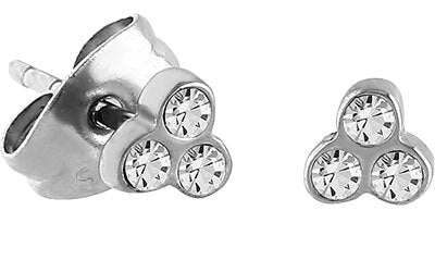 Surgical Steel Triple Gem Ear Studs