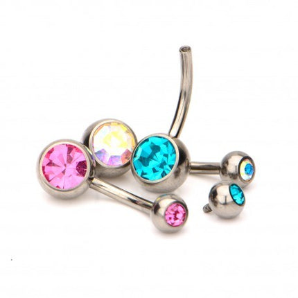 Invictus Internally Threaded Titanium Bezel Set Navel