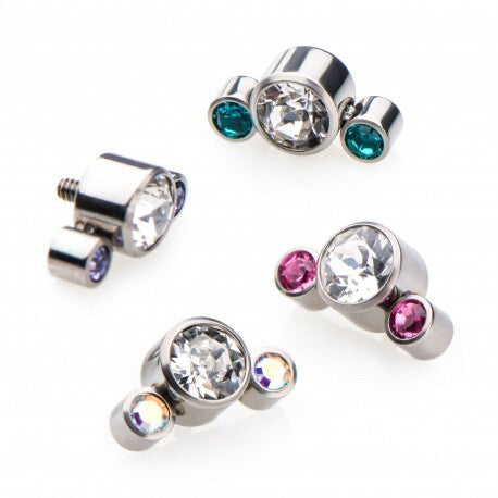 Invictus Titanium Bezel Set 3 Gem Cluster