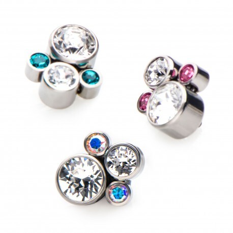 Invictus Titanium Bezel Set 4 Gem Cluster